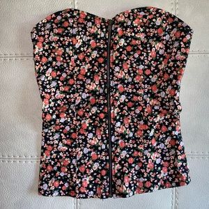 Floral corset tube top